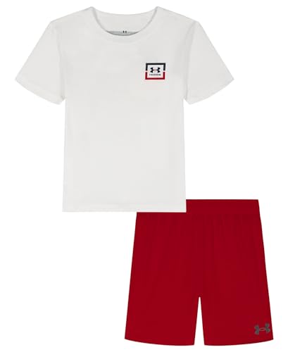 Under Armour Boys 2-Piece Short Sleeve T-Shirt and Shorts Set Outdoor Collection Flag White 7