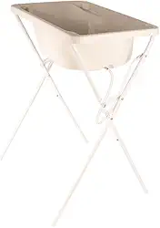 Banheira com Suporte Dobrável, Tanque 25 L, até 30Kg Banheira Para Bebê Segura - Branca