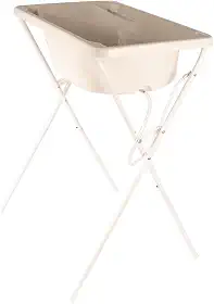 Banheira com Suporte Dobrável, Tanque 25 L, até 30Kg Banheira Para Bebê Segura - Branca