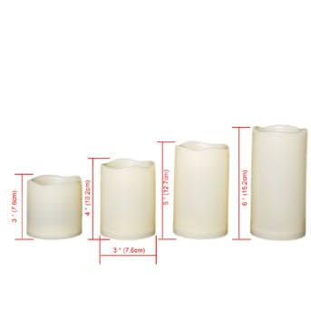 Image of CANDLE CHOICE Outdoor Battery Operated Flameless Candles with Remote & Timer Waterproof Plastic Realistic Flickering Fake Electric LED Pillars for Lantern Garden Wedding Christmas Decorations 4 Pack
