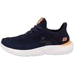 Navy Knitted Mesh Orange Trim