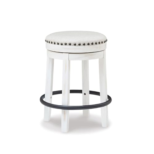 Signature Design by Ashley Valebeck Casual Upholstered Swivel Stool, Round