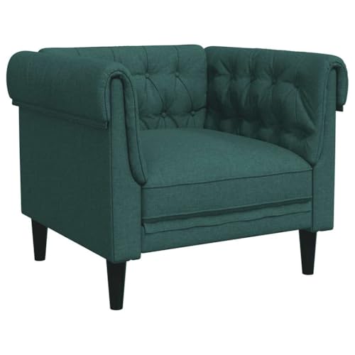 vidaXL Sofagarnitur 3-TLG., Sessel Couch Sofa für Wohnzimmer, Loungesofa Polstersofa mit Stützbeinen, Couchgarnitur Sitzmöbel, Modern, Dunkelgrün Stoff – Bild 6