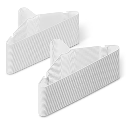 Amazon Basics Plastic Clothes Hangers, Adult Size, White, Pack of 50