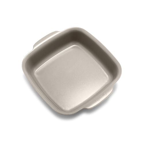 Image of GreenPan Premiere Ovenware Healthy Ceramic Nonstick 8" Square Cake Baking Pan, PFAS-Free, Warp-Free Bakeware, Durable Quick Heating, Oven & Broiler Safe to 600F, Dishwasher Safe, Taupe
