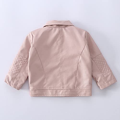 Toddler Girl Jackets Leather Winter Autumn Jackets Baby Girl Long Sleeve Zipper Clothes for 6 to 9 Months4