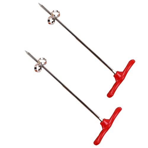 stainless steel spiral coiler 2 Pcs Vegetables Spiral Knife Carving Tool Manual Spiral Screw Slicer Cutter Spiralizer Gadget Potato Carrot Cucumber Choppe (red)