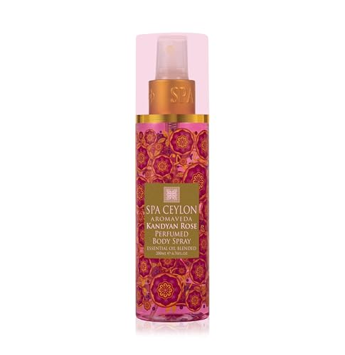 Spa Ceylon Kandyan Rose Body Spray Exquisite Women's Fragrance Mist with Romantic Floral Notes & Rose Geranium Essence | Ideal for All Skin Types