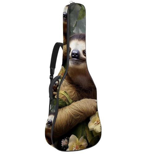 Sac pour guitare acoustique 41 pouces multicolore avec motif paresseux mignon