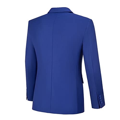 Men's Suits 3 Pieces Slim Fit Suit 2 Button Business Prom Formal Suit Blazer Jacket Vest Pants Set Royal-Xs #TOP4