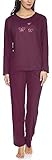 Merry Style Pyjama Ensemble Haut et Bas Vêtements d'Intérieur Manches Longues Femme 91LW1 (Aubergine (Manches Longues), S)