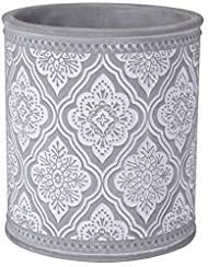 Kitchen Cooking Utensil Holders | Fine Embossed Cement Utensils Crock | Cement Utensil Container Kitchenware Flatware Organizer Farmhouse Decor Utensils Caddy (Rhombic Pattern)