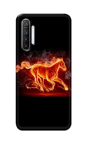 Image of PRINTFIDAA Printed Hard Back Cover Case for Realme XT | Realme X2 | Oppo K5 Back Cover (Fiery Horse) -112