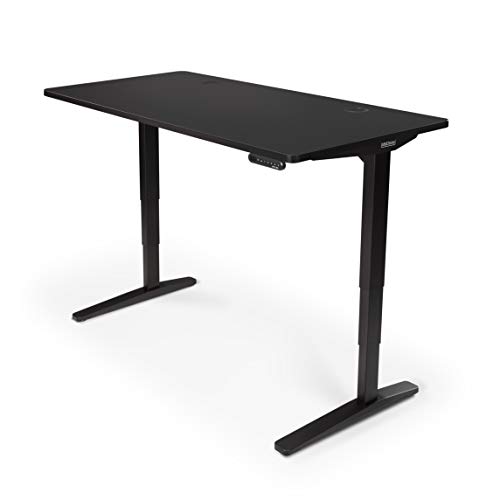 UPLIFT Desk - V2 Black GREENGUARD Laminate Desktop Standing Desk, Height Adjustable Frame (Black), Advanced Memory Keypad & Wire Grommets (Black), Bamboo Motion-X Board (60" x 30")