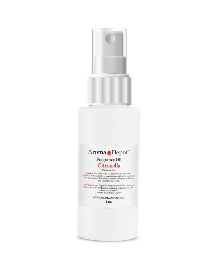 Aroma Depot Citronella Spray 1oz. Fragrance Oil I Perfume I Skin Oil I Scented Oil. DIY Projects Such as Candles, Bath Bombs, Body Butters, Creams &