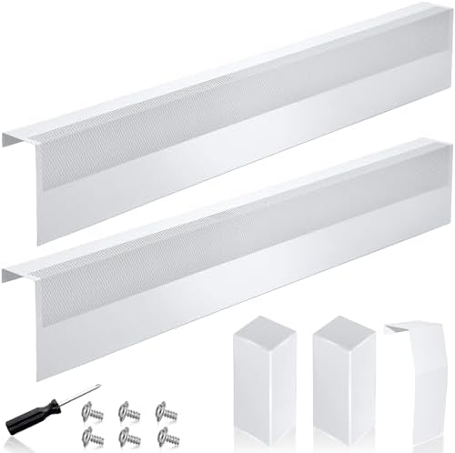 Baseboard Heater Cover, 3FT-6FT Retractable Galvanized Steel Easy Slip-On Baseboard Heater Cover, with Left and Right End Covers, Suitable for Bathroom and Hydronic Home Heating Systems