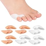 LEPGUYO 6 Paare Kleiner Zehen Separator, Zehenkorrektur kleiner, Gel-Zehenschutz für überlappende Zehen, gekräuselte Pinky Toes, Zehen Korrektur Pfelege, Gel Zehenspreizer Kleiner Zeh, Reibungsschutz
