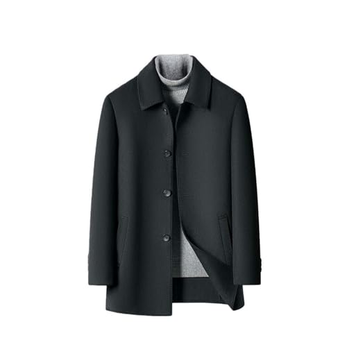 Veste d'hiver mi-longue homme laine cachemire double face unie