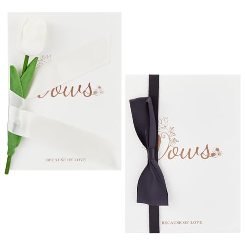 GORGECRAFT 2 Juego de Libros de Votos de Boda Tarjeta del Día de la Boda Oficiante Folleto de Regalos de Ducha para Novias Y Novios Cuaderno de Renovación de Votos de Recuerdo Tarjetas de Votos