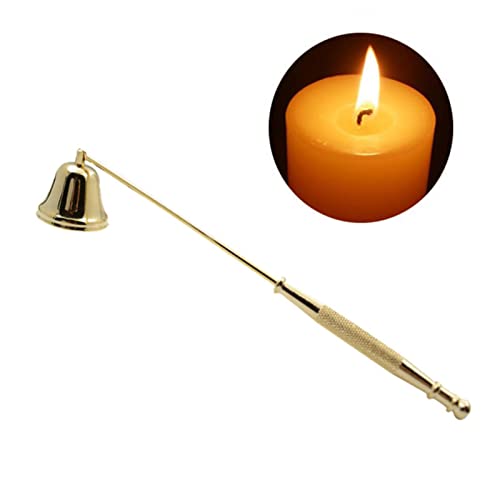 Smandy Ljussnuffer, Klockformad Elektropläteringsljussläckare Av Järn med Långt Antisladdhandtag Säker Släckning Av Vekflamma för Bröllopsfester Hemma (Guld)