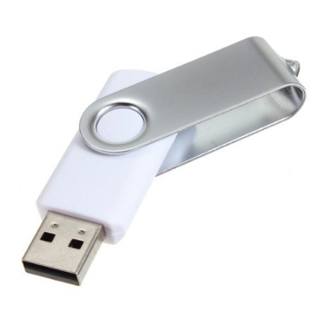 1GB Silver USB 2.0 Flash Drive Swivel Design