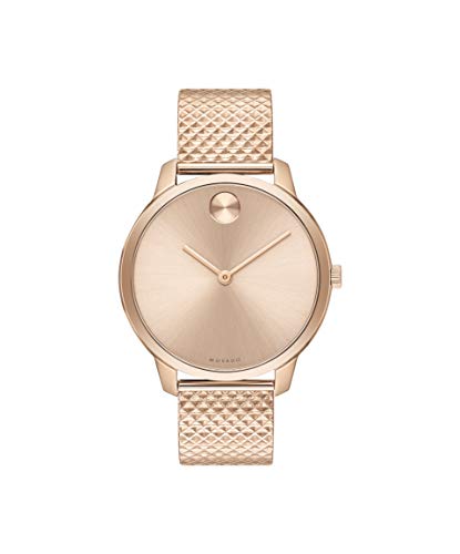 Movado Bold, Gold Steel Case, Gold Dial, Steel Mesh Bracelet, Women, 3600596