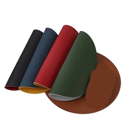Tapis de souris en cuir double face rond pour ordinateur et bureau