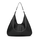 Borse Tote a Mano da Donna, Borsa a Tracolla Donna in Pelle PU con Cerniera, Borse Donna da Spalla Semplice Grandi Capacità Moda Tote Bag Hobo Bag, per scuola, lavoro, viaggi, uso quotidiano (Nero)
