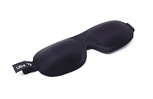 Ultra 5 Schwarz 3D Contoured Light Blocking Augenmaske Blackout Schlaf Männ Frau Reise Weiches Komfortables Design Riemen Verstellbarer Schlafenszeit