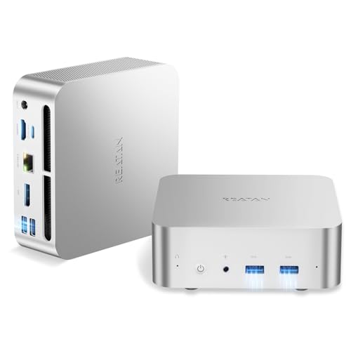 Migliori mini PC Desktop Reatan Silver9 Mini PC Gaming i9-12900HK Chassis in Metallo 16GB DDR4 512GB SSD 3200MHz RAM, Desktop Mini Computers Triplo Display, Connessione LAN 2.5Gbps, HDMI 2.1, Wi-Fi 6/BT5.2