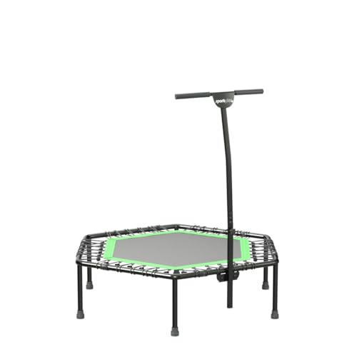 image for SportPlus Indoor Trampoline, Blue/Green/Red, Rebounder Home Fitness Tr