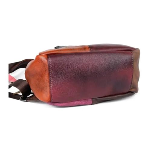 Sac à dos patchwork en cuir de vachette haut de gamme pour femme