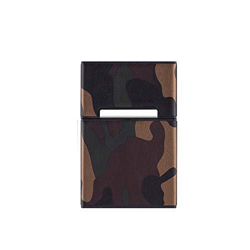 JXING Fashion Camouflage Leder Zigarettenschachtel Leichte tragbare staubdichte Feuchtigkeitsbeständigkeit für 20 Zigaretten PU-Leder Zigarettenetui Cover
