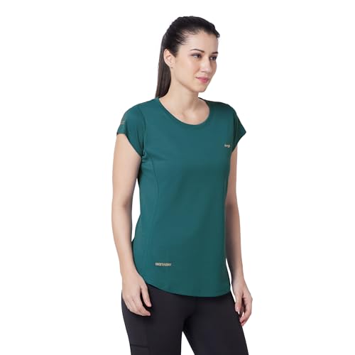Image of berge' Ladies Polyester Dry Fit Western Shirts & Tshirts for Women, Quick Drying & Breathable Fabric, Gym Wear Tees & Workout Tops|Half Sleeve T-Shirt|Running Tshirts for Women