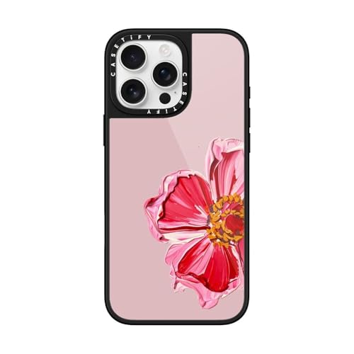 Coque antichoc iPhone 16 Pro Max CASETiFY Glaze compatible Magsafe peinture florale noire