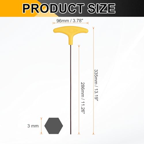 Clé hexagonale 3 mm en T extra long pour débloquer les vis d'accès difficile sans effort