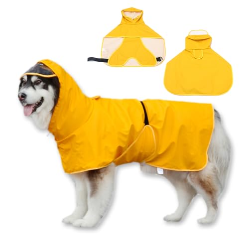 WUFANC Impermeable Chien pour Chiens avec Capuche Transparente - Manteau Chien Imperméable, Convient Aux pour Petits, Moyens et Grands Chiens (3XL)