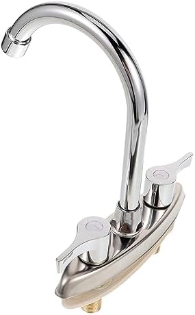 UKCOCO Hot and Cold Water Faucet for Kitchen and Bathroom Sink Double Handle Basin Mixer Tap Easy Installation Durable Design