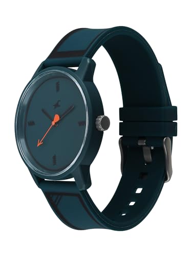 Image of Fastrack Tees Zine with Dark Green Dial Dark Green Silicon Strap Watch for Unisex - 38145PP07W