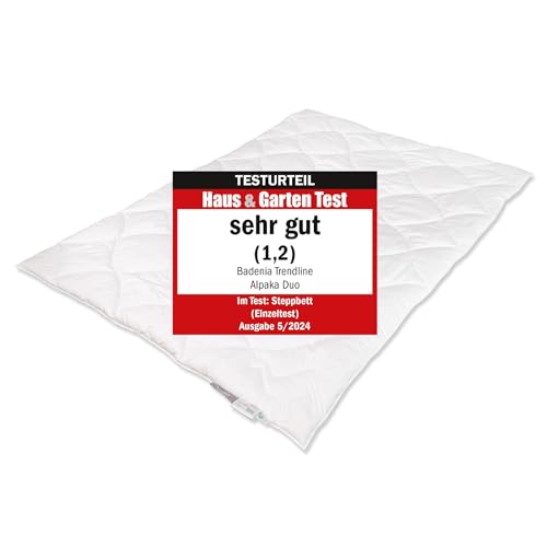 Badenia Trendline Alpaka Bettdecke | Feuchtigkeitsregulierend | Füllung: 100% Alpakahaar | Bezug: 100% Baumwolle Duo-Bett 135x200 warm