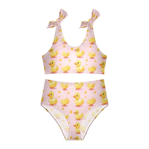 Ducks Pink Polka Dots Girls Tankini Swimsuit Kids Bikini Sets 2 Pcs Bathing Suit 3T3
