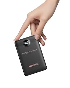 VEEKTOMX Powerbank 10000mAh Power Bank Klein Aber Stark 22.5W Mini Power Bank PD3.0 QC3.0 USB C Externer Akku Tragbare Handyakkus Kompatibel mit iPhone/Samsung/Huawei/Xiaom... usw. (Schwarz)