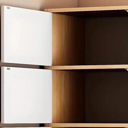 Image of Mevigo 6-Door Morden Wooden Collapsible Wardrobe for Storage /Space Saving Wooden Wardrobe with Doors /Collpsible Storage Organiser /Closet for Bedroom /Living Room -Mapple