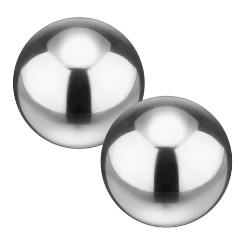 M METERXITY 2-Pack Garden Gazing Globes Ball 4.7 Inch 201 Stainless Steel Hollow Mirror Reflective Floating Ball for Garden/Pond/Home/Yard Outdoor Decoration [Silver]