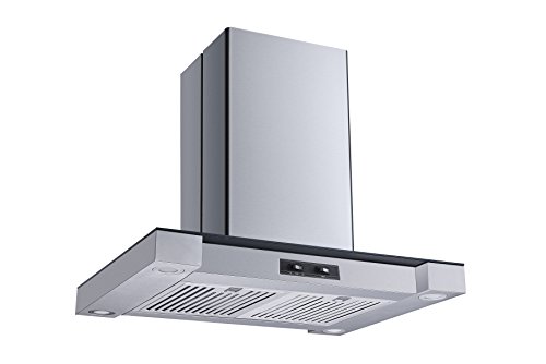Winflo 30 In. Convertible Stainless Steel Glass Island Range Hood With Stainless Steel Baffle Filters #TOP1