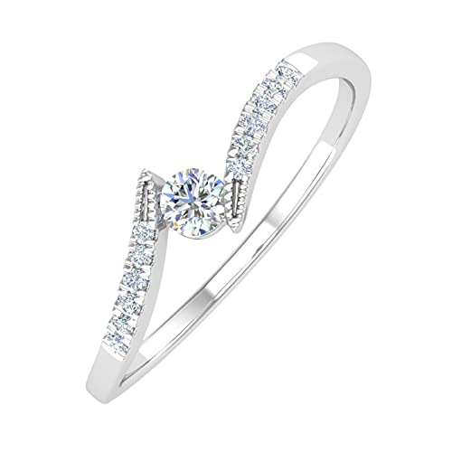 0.14 Carat Diamond Engagement Ring Band in 10K Gold