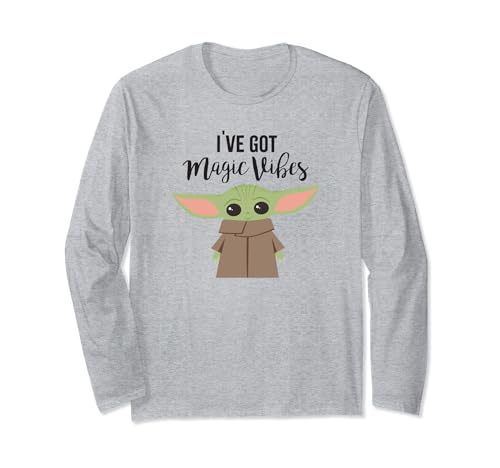 Grogu Star Wars t-shirt manches longues Mandalorian noir vêtement coton original