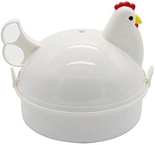 Mochiglory Chicken Shape Microwave Egg Poacher 4 Eggs Boiler Steamer