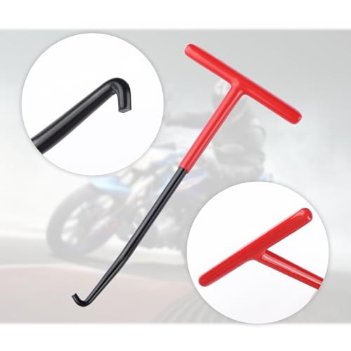 Image of 2PCS Motorcycle Exhaust Spring Puller Tool,T Handle Exhaust Hanger Removal Tool for Exhaust,Seat,Tank Retainers,Side Bracket Springs Removal & Installation,Universal Motorcycle Accessories