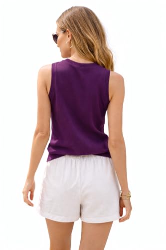 Image of V TOWN Polycotton Regular Fit Round Neck Sleeveless Tshirt for Women & Girls | Super Soft & Comfortable | Stylish & Elegant T-Shirt for Casual Outings, Parties, Office,Travel & Gift